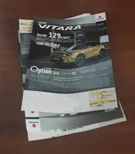 ejemplo de publicidad de coches distribuida en buzoneo en Barcelona